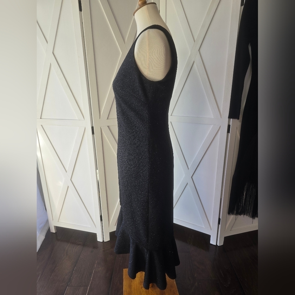 Vince Camuto Flounce-Hem Black Midi Dress - Picture 7 of 12